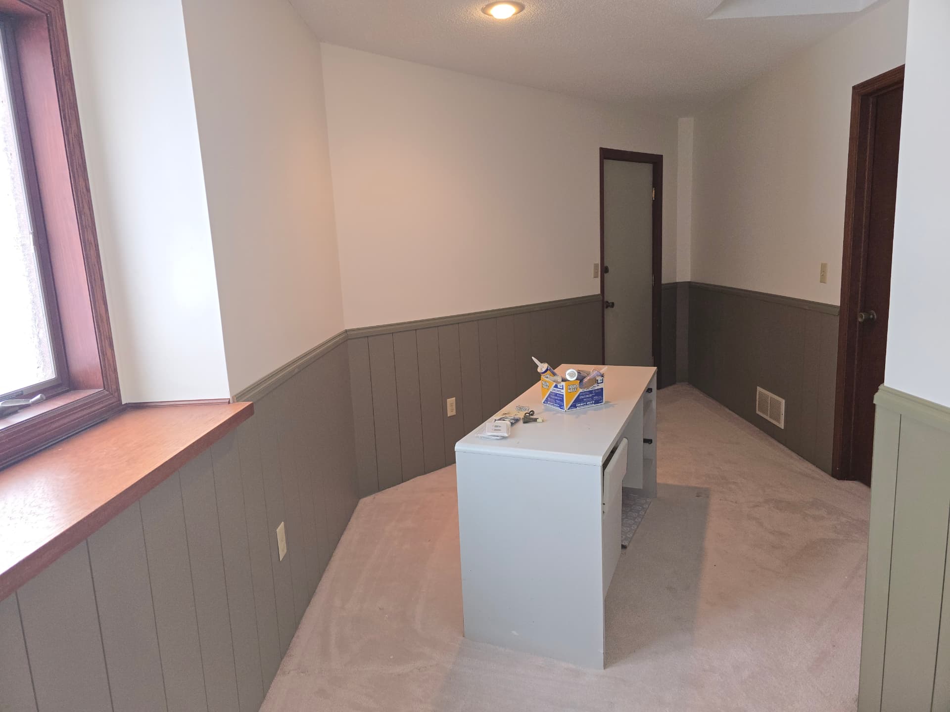 Basement Painting with Wainscoting in Blaine, MN