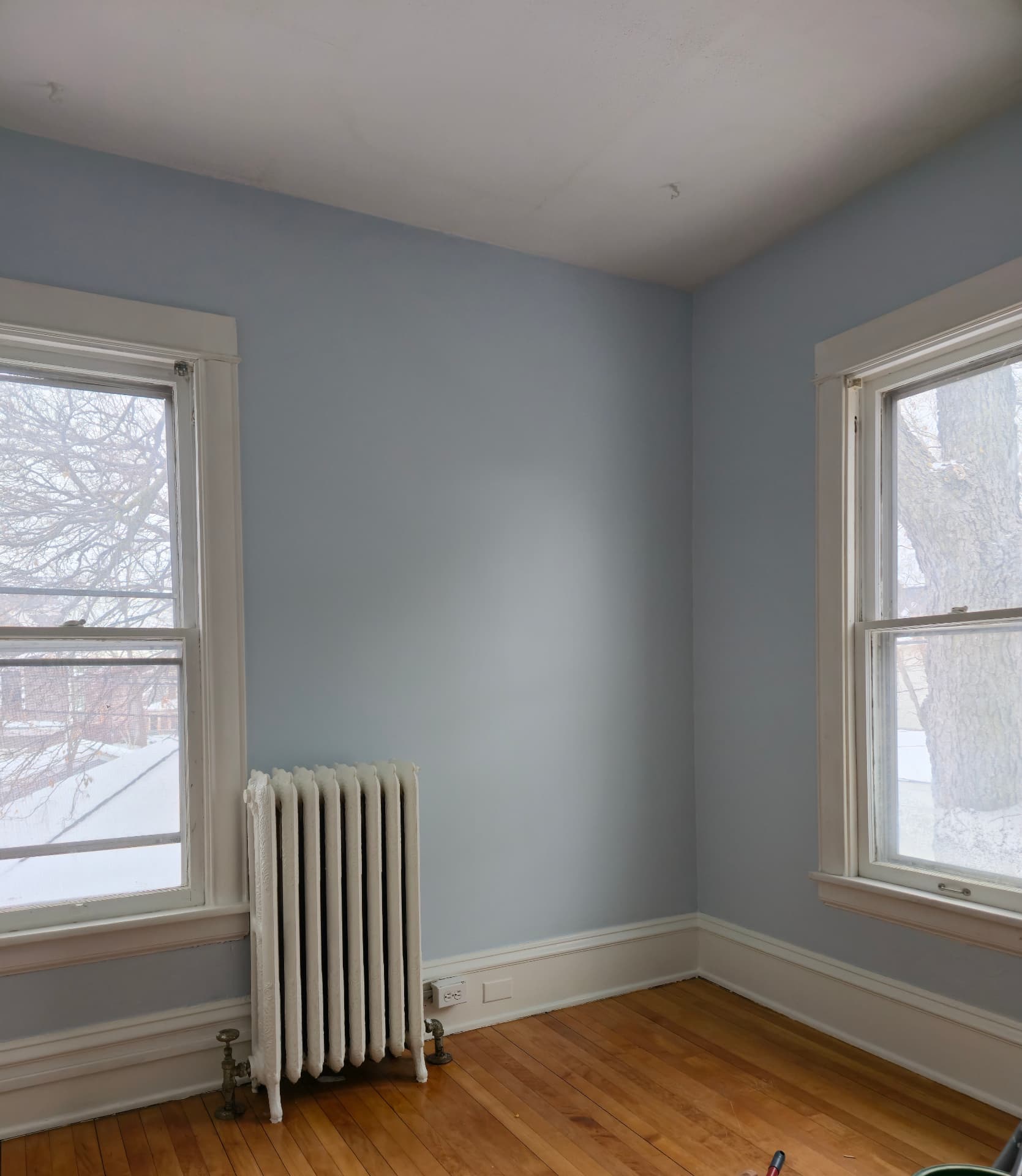 Bedroom Interior Painting with Blue-Gray Walls in St. Paul, MN