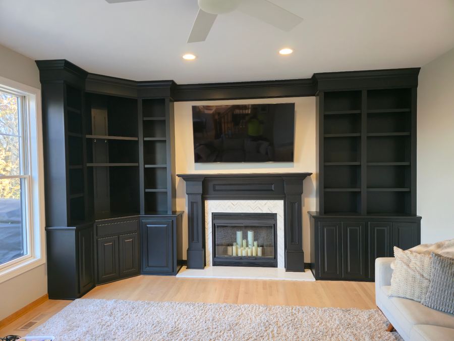 Interior room after professional painting with fresh white walls