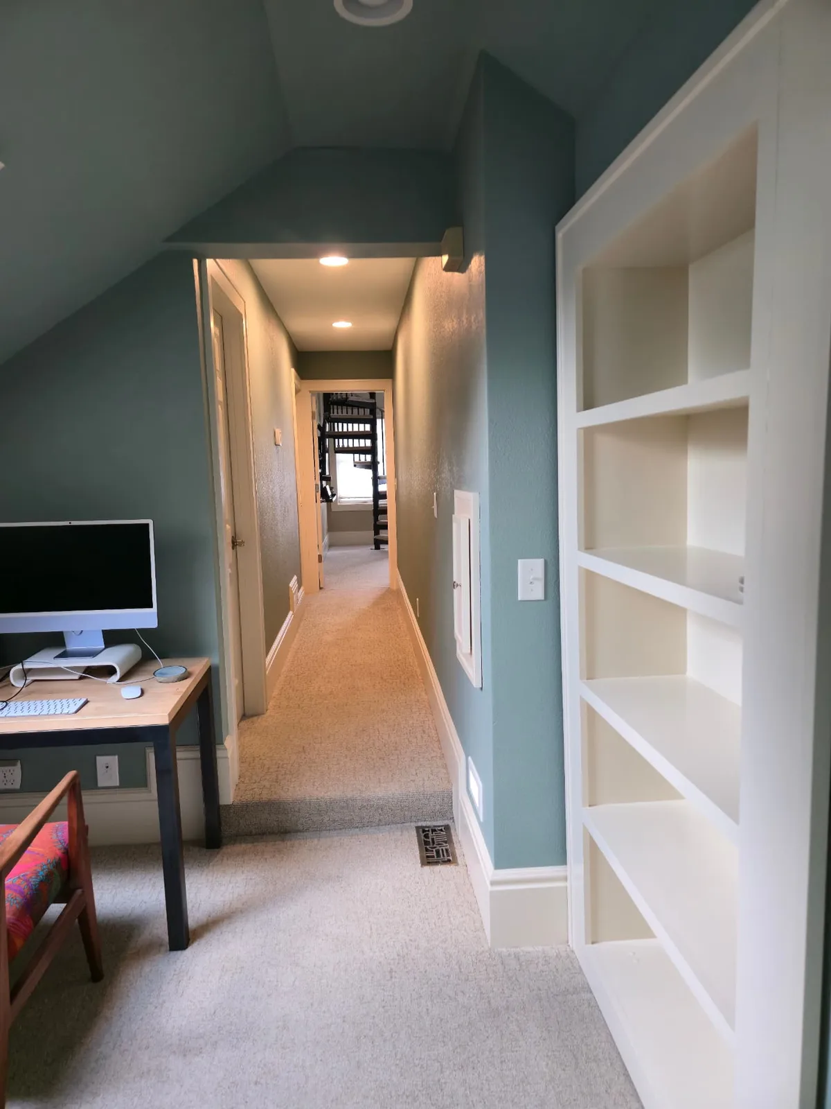 Teal Hallway Interior Painting in Roseville, MN