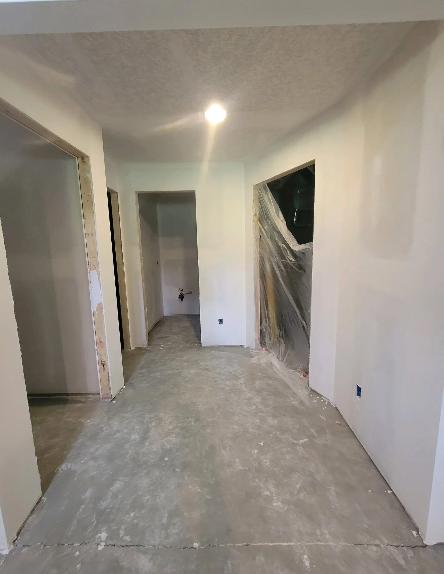 Hallway Drywall Project · Lino Lakes, MN · Skim coat, smooth finish, paint-ready Hallway Drywall Project in Lino Lakes, MN
